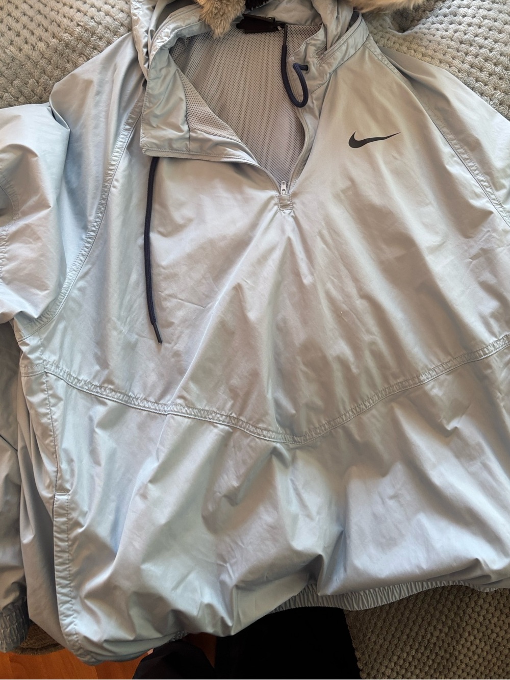 Nike Light Blue Hooded Windbreaker Pullover
